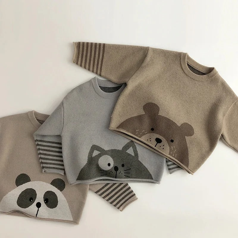 Animal Friends Knitted Sweater – Cozy, Cute & Playful - Little Dreamers Kingdom