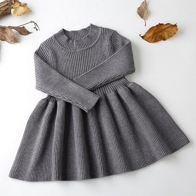 Cozy Elegance Baby Knit Dress – Long Sleeve Winter Skirt - Little Dreamers Kingdom