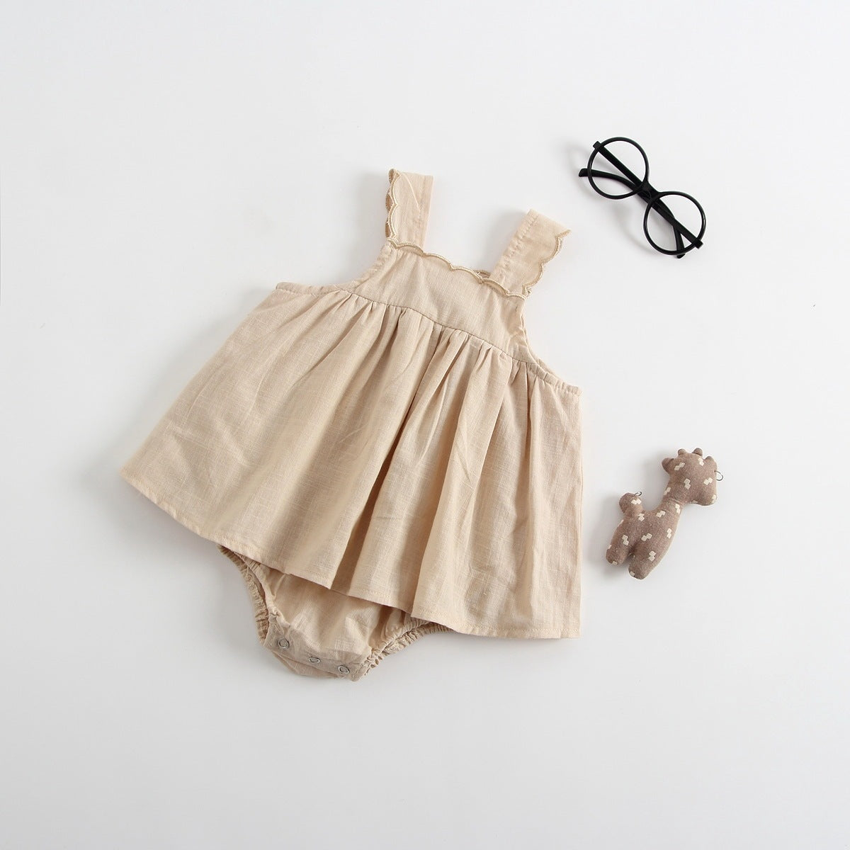 Baby Girl Ruffle Romper Dress – Soft Cotton One-Piece Bodysuit - Little Dreamers Kingdom