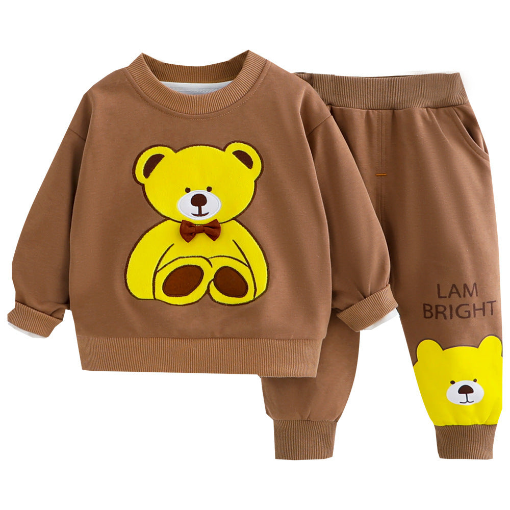 2-Piece Bear Outfit – Baby Sweatshirt & Pants Set (Cotton) - Little Dreamers Kingdom