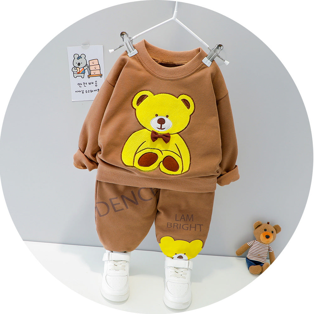 2-Piece Bear Outfit – Baby Sweatshirt & Pants Set (Cotton) - Little Dreamers Kingdom