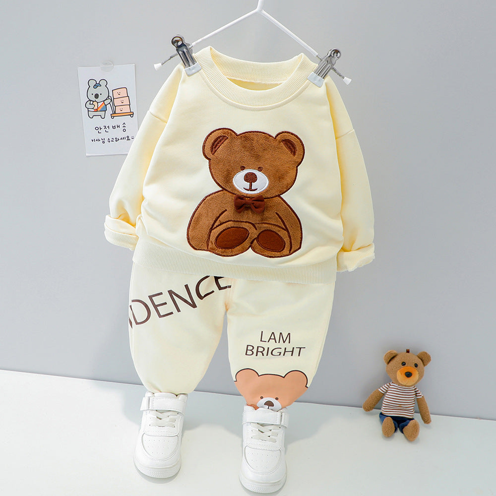 2-Piece Bear Outfit – Baby Sweatshirt & Pants Set (Cotton) - Little Dreamers Kingdom