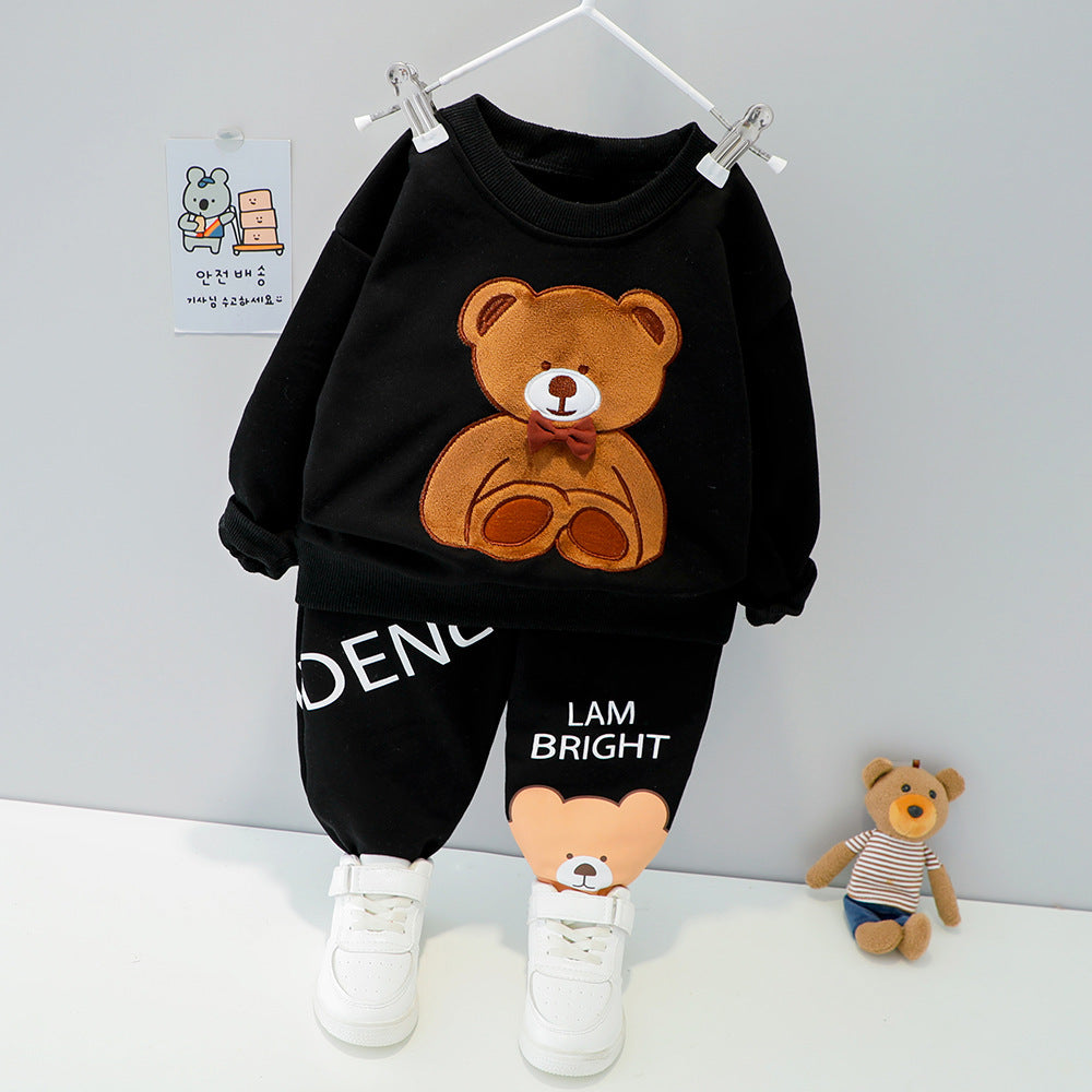 2-Piece Bear Outfit – Baby Sweatshirt & Pants Set (Cotton) - Little Dreamers Kingdom