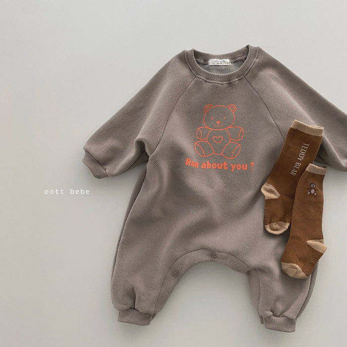 Baby Bear Long Sleeve Jumpsuit – Cozy One-Piece Romper Pajamas - Little Dreamers Kingdom