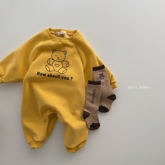 Baby Bear Long Sleeve Jumpsuit – Cozy One-Piece Romper Pajamas - Little Dreamers Kingdom