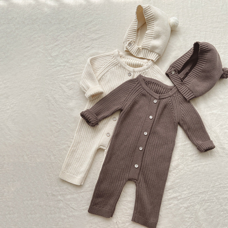 Cozy Cotton Knit Baby Jumpsuit - Little Dreamers Kingdom