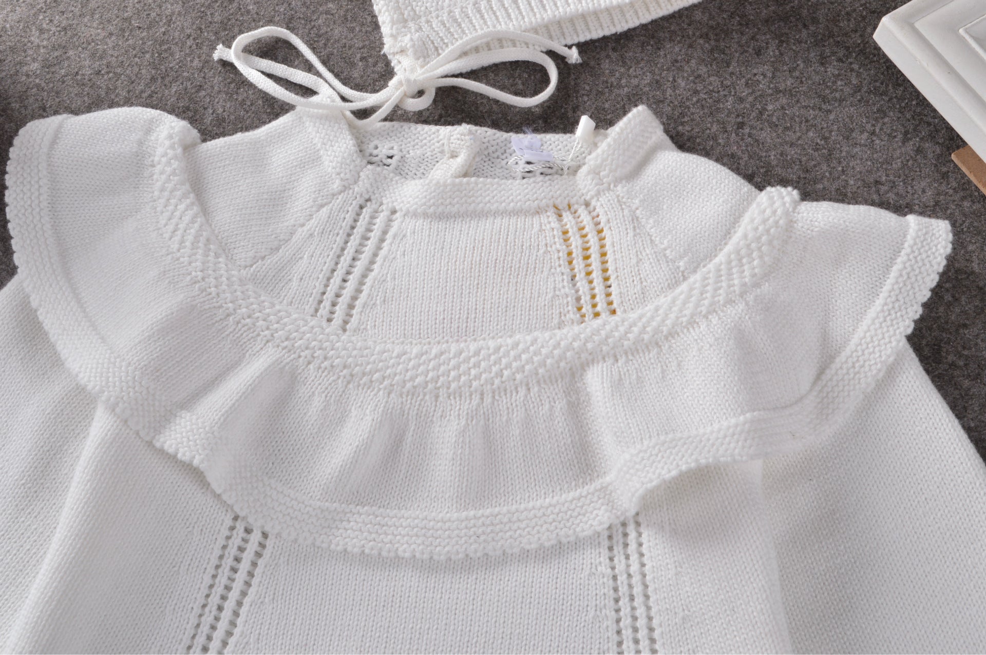 Cozy Ruffle Knit Dress – Cotton Comfort for Your Little Girl