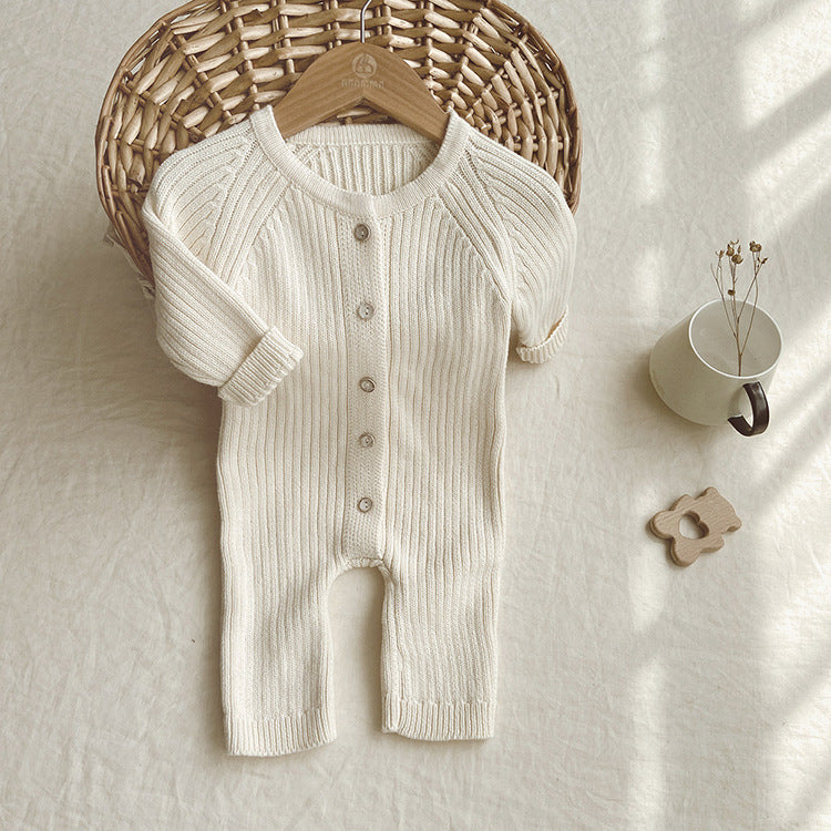 Cozy Cotton Knit Baby Jumpsuit - Little Dreamers Kingdom