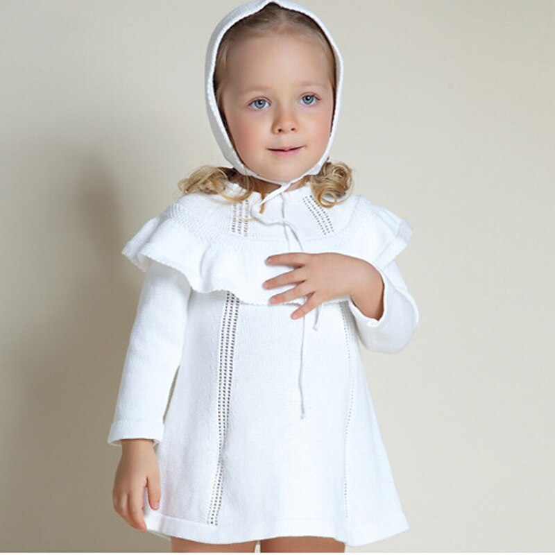 Cozy Ruffle Knit Dress – Cotton Comfort for Your Little Girl