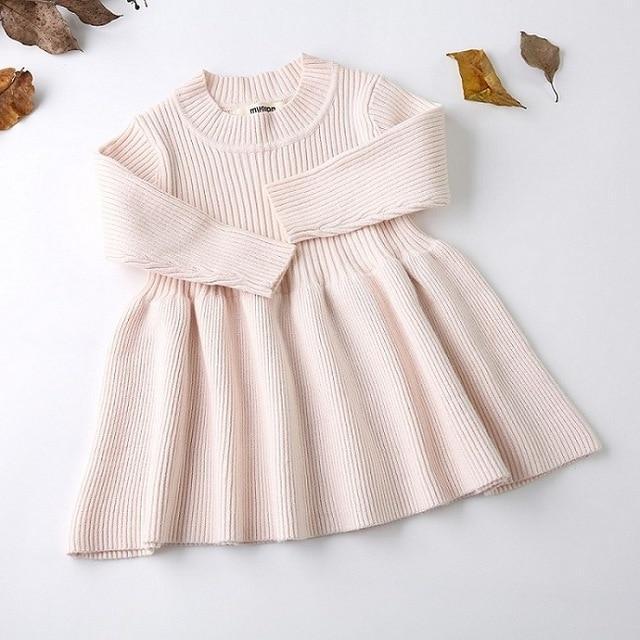 Cozy Elegance Baby Knit Dress – Long Sleeve Winter Skirt - Little Dreamers Kingdom