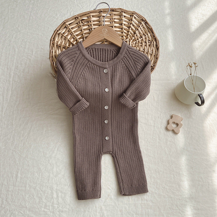Cozy Cotton Knit Baby Jumpsuit - Little Dreamers Kingdom