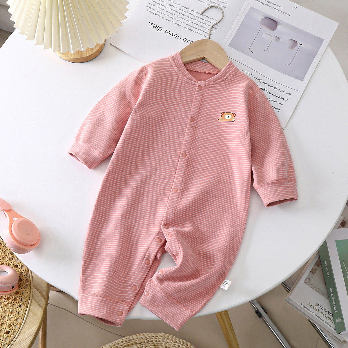 Cozy Stripes Baby Dralon Jumpsuit – Unisex Winter Romper - Little Dreamers Kingdom