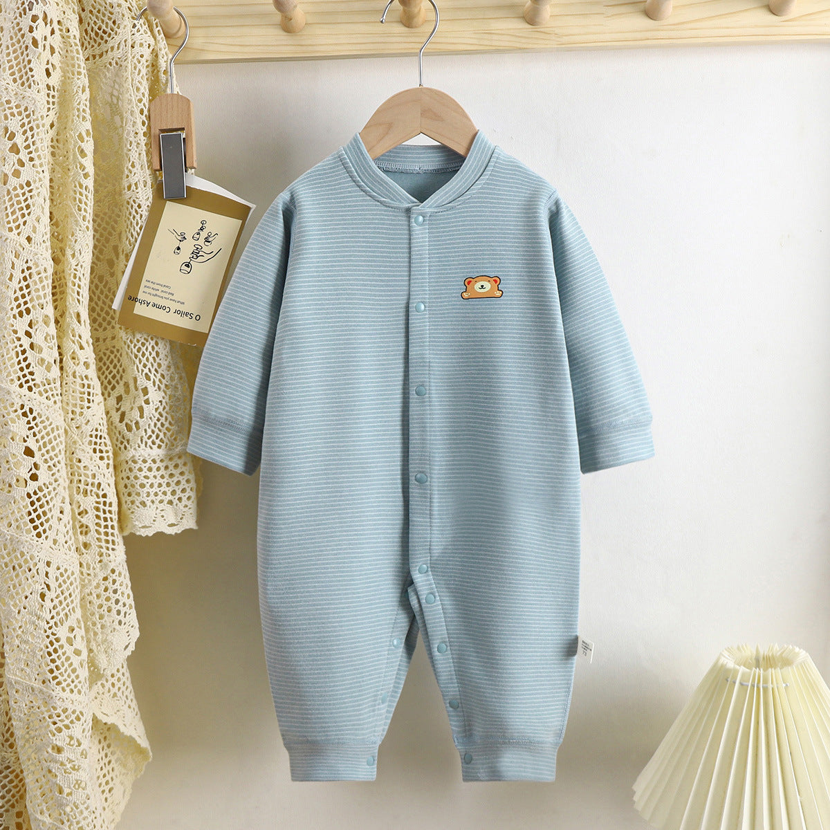 Cozy Stripes Baby Dralon Jumpsuit – Unisex Winter Romper - Little Dreamers Kingdom