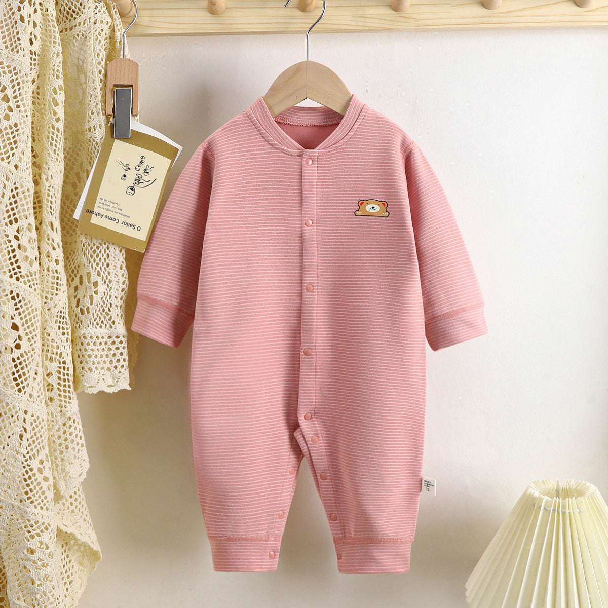 Cozy Stripes Baby Dralon Jumpsuit – Unisex Winter Romper - Little Dreamers Kingdom