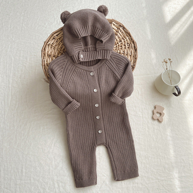 Cozy Cotton Knit Baby Jumpsuit - Little Dreamers Kingdom