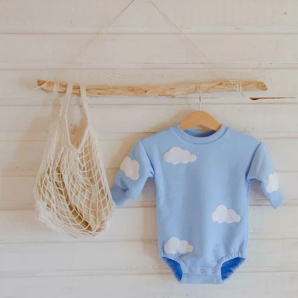 Spring Baby Clothes Cloud Sweatshirt Romper Baby Cotton Bodysuit - Little Dreamers Kingdom