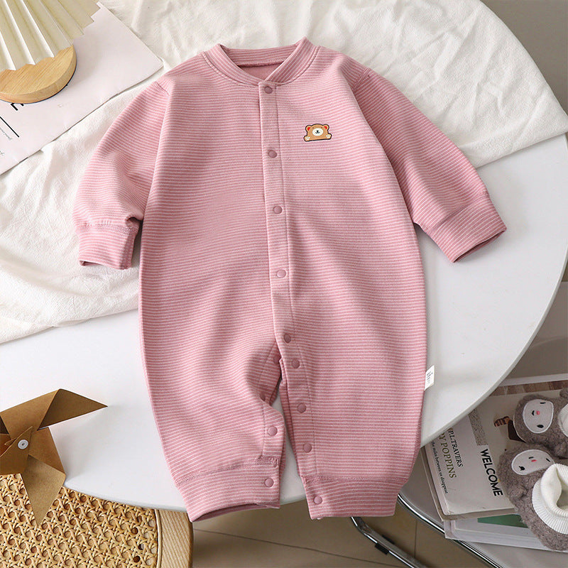 Cozy Stripes Baby Dralon Jumpsuit – Unisex Winter Romper - Little Dreamers Kingdom