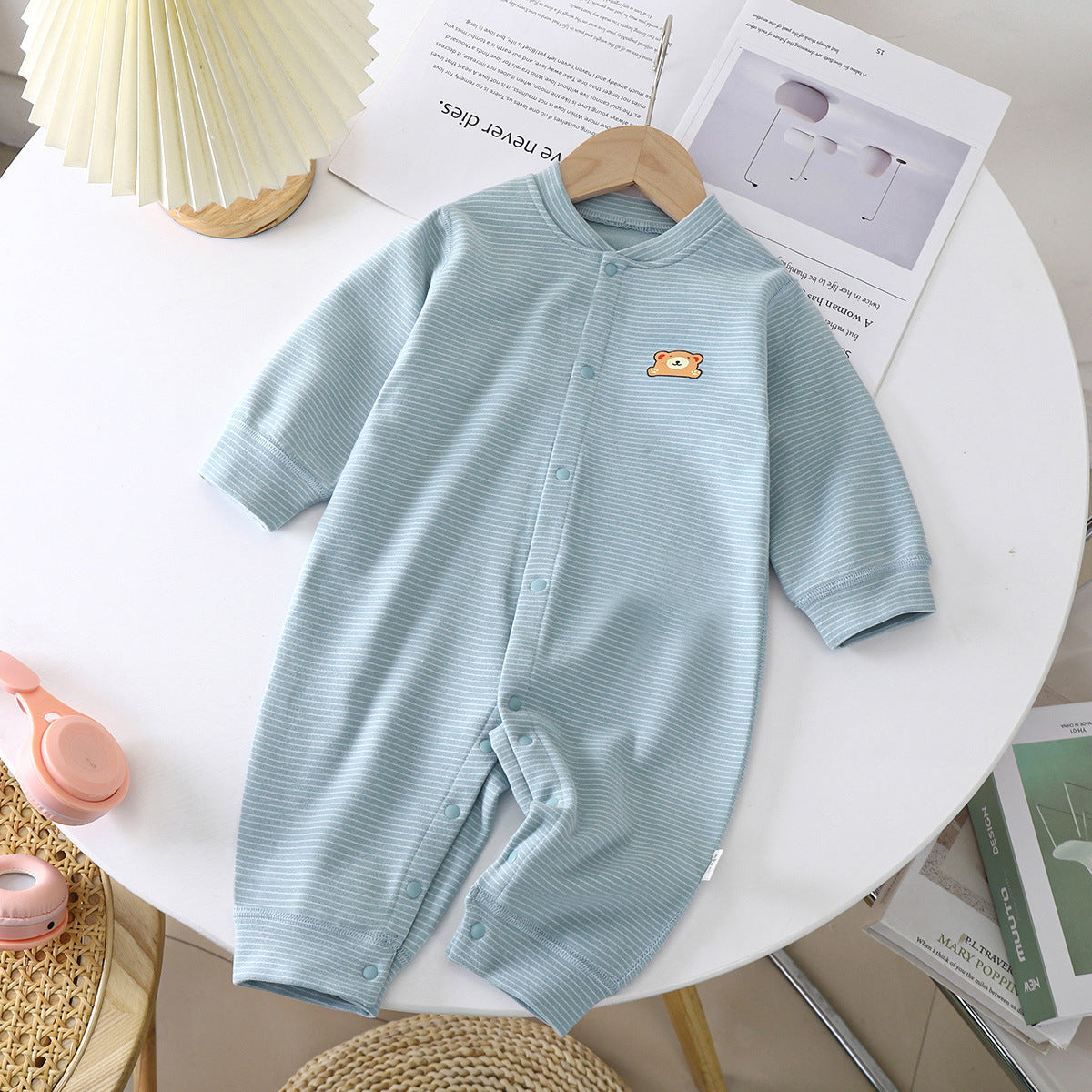 Cozy Stripes Baby Dralon Jumpsuit – Unisex Winter Romper - Little Dreamers Kingdom
