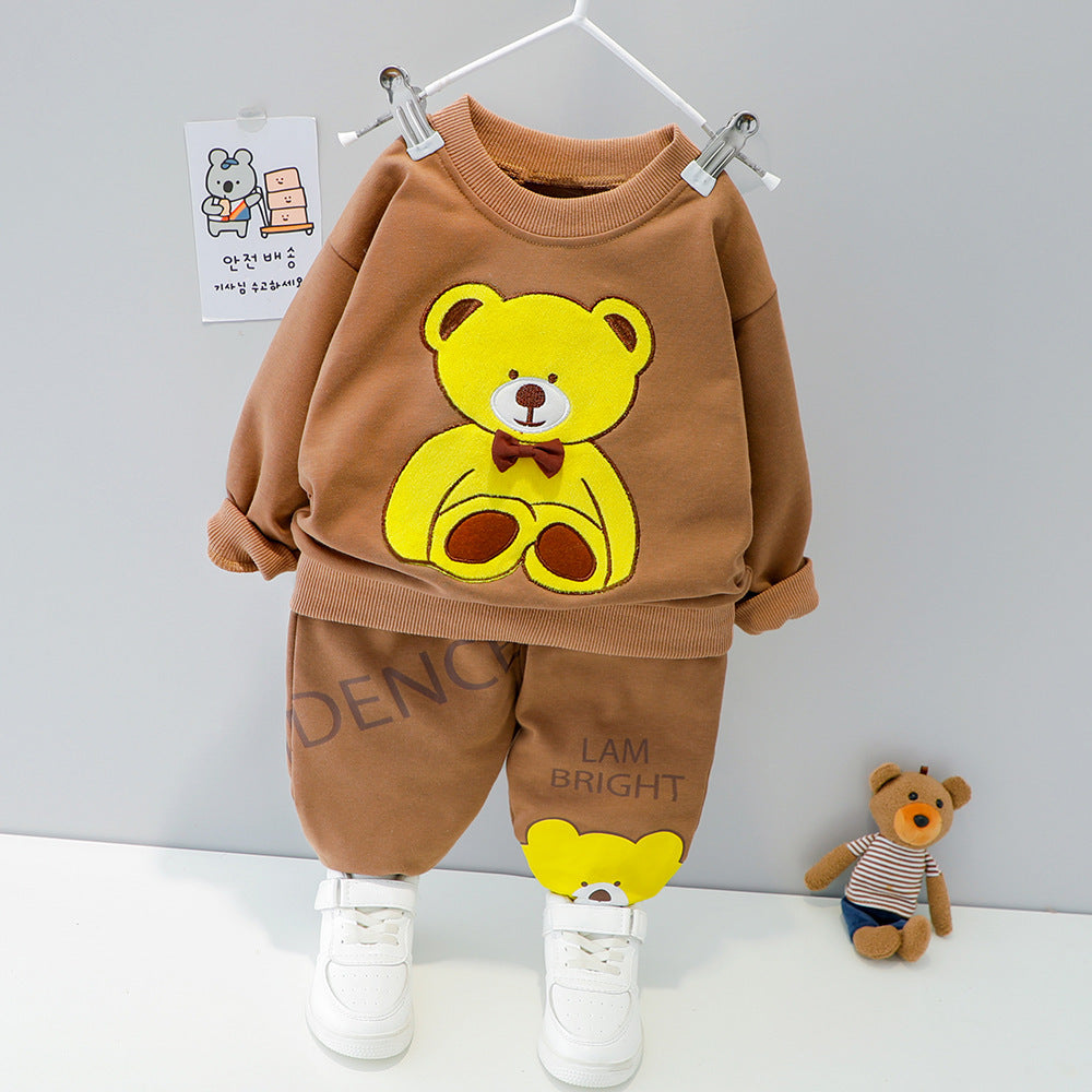 2-Piece Bear Outfit – Baby Sweatshirt & Pants Set (Cotton) - Little Dreamers Kingdom