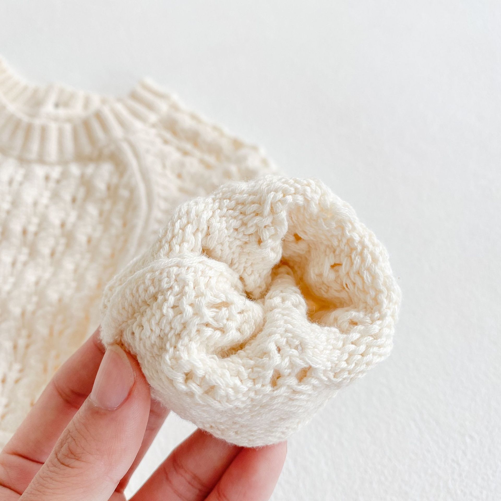 Baby Dress – Long Sleeve Knitted Dress with Hollow Waist & Girdle - Little Dreamers Kingdom