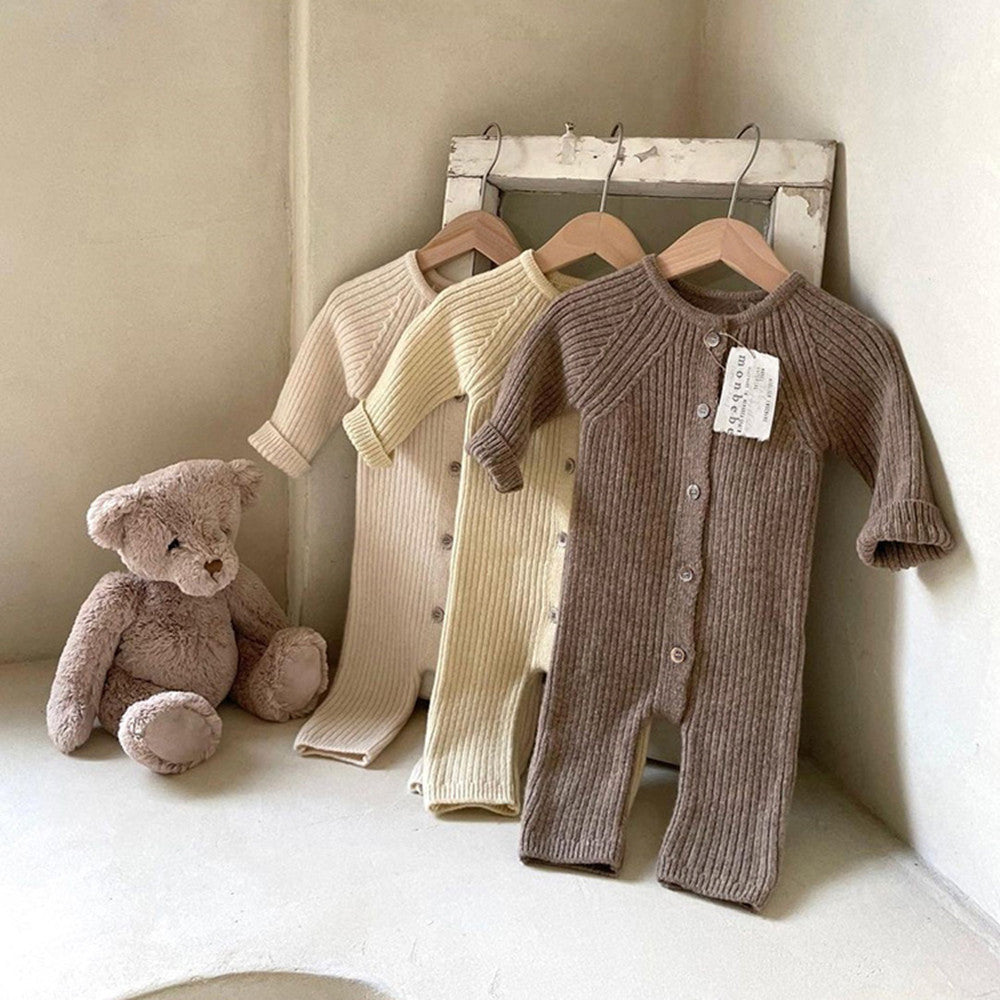 Cozy Cotton Knit Baby Jumpsuit
