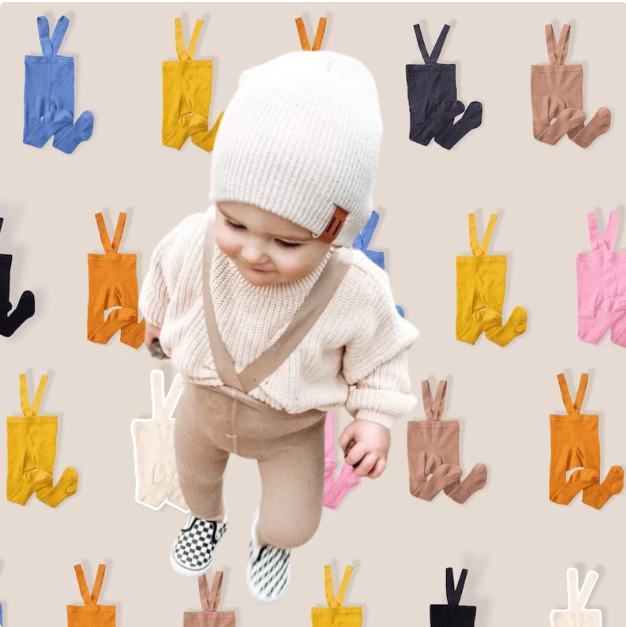 Baby Suspender Tights – Adorable Cotton Leggings for Infants - Little Dreamers Kingdom