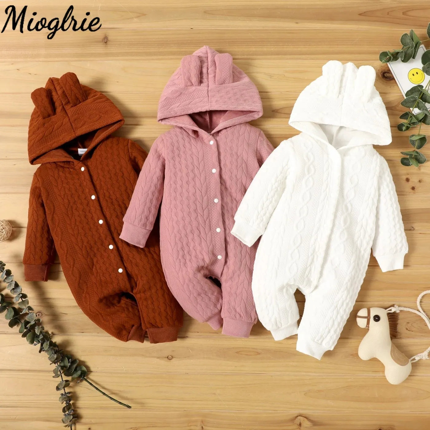 Autumn Baby Romper Boys Girls Lovely Ears Hooded Long Sleeve - Little Dreamers Kingdom